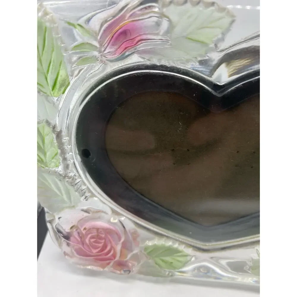 Vintage Iridescent Roses Crystal Picture‎ Frame Studio Nova Y2K 5.75